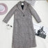 Winter Fashion Plaid Button Slim Type Outerwear Long Coat